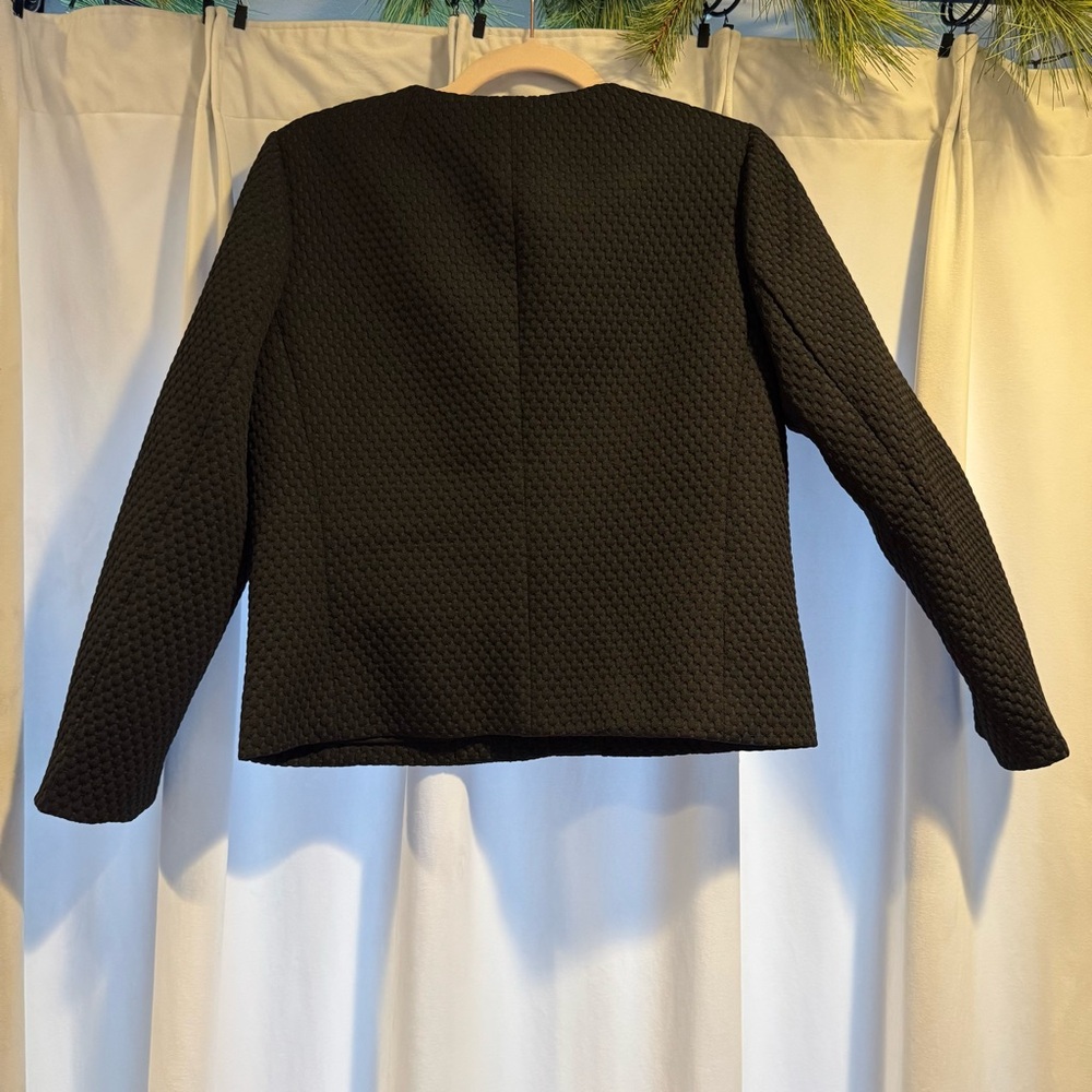 J. Crew Portfolio Jacket in Matelasse Fabric Black Size 4 - Picture 6 of 7